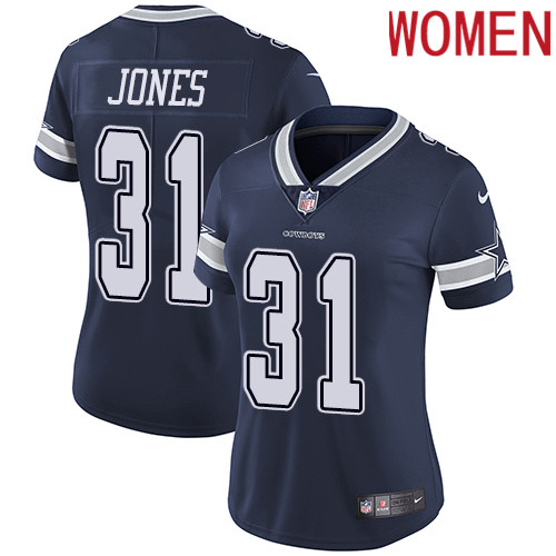 2019 Women Dallas Cowboys 31 Jones blue Nike Vapor Untouchable Limited NFL Jersey style 2